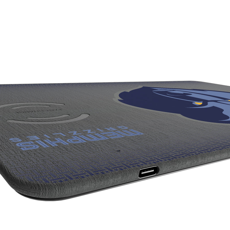 Memphis Grizzlies Linen 15-Watt Wireless Charger and Mouse Pad Port.Jpg
