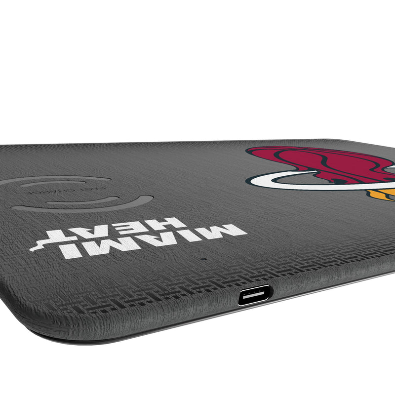 Miami Heat Linen 15-Watt Wireless Charger and Mouse Pad Port.Jpg