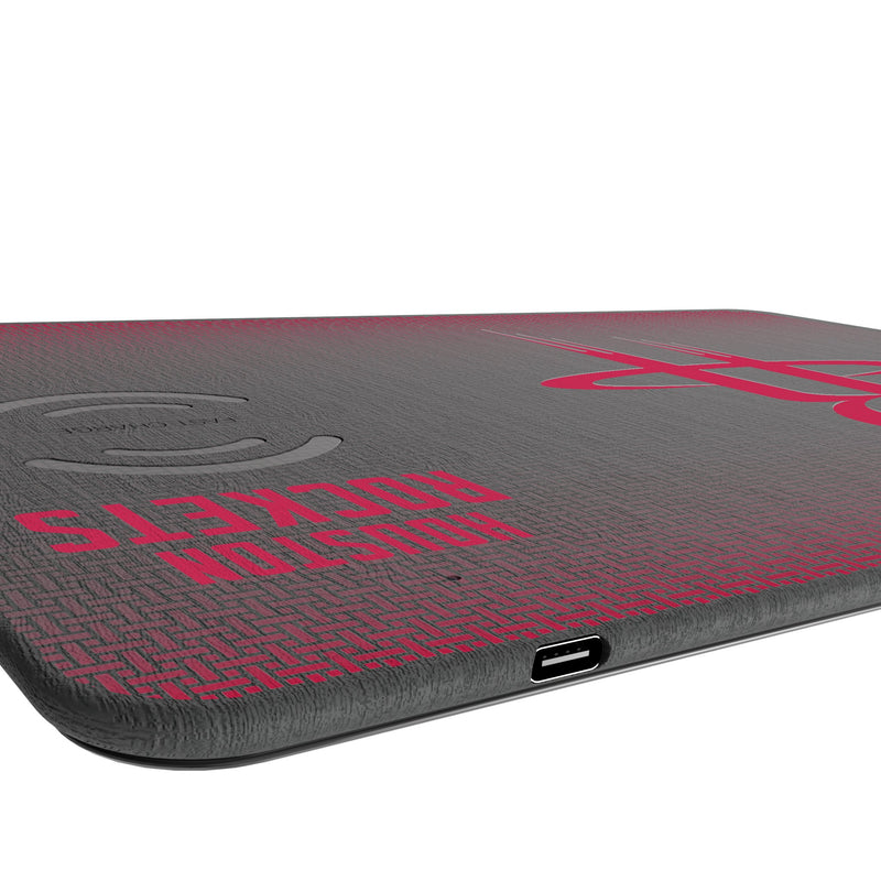Houston Rockets Linen 15-Watt Wireless Charger and Mouse Pad Port.Jpg