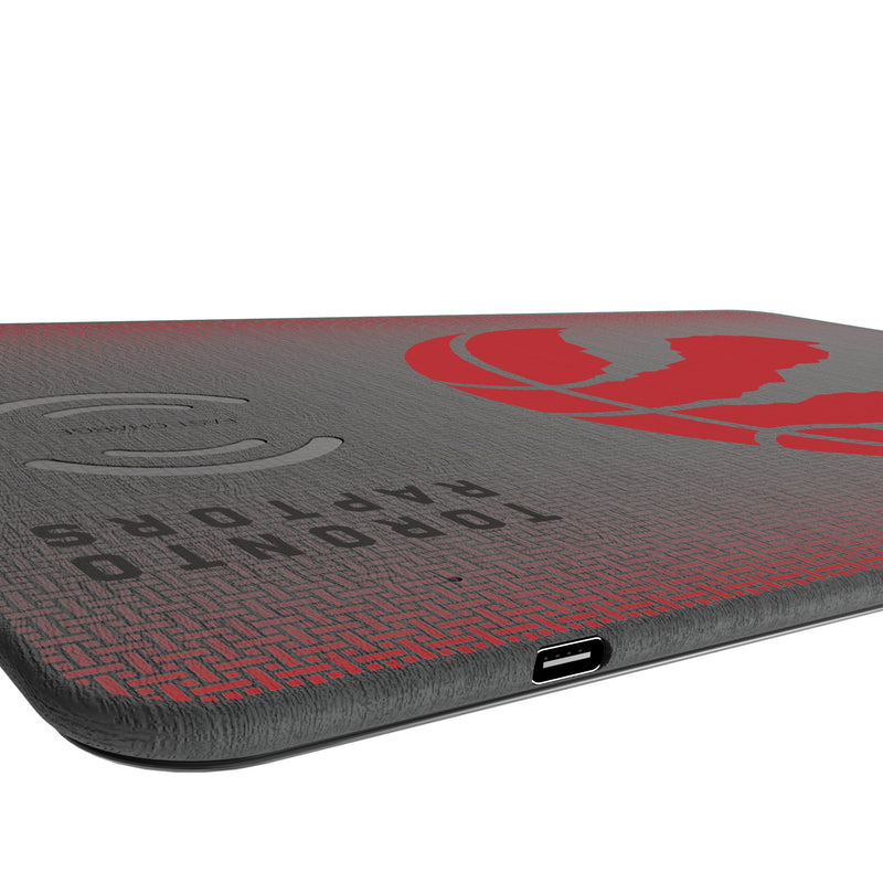 Toronto Raptors Linen 15-Watt Wireless Charger and Mouse Pad Port.Jpg