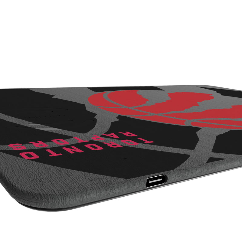 Toronto Raptors Monocolor Tilt 15-Watt Wireless Charger and Mouse Pad Port.Jpg