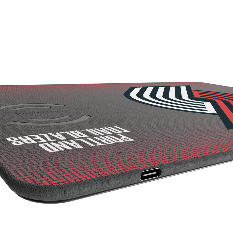 Portland Trail Blazers Linen 15-Watt Wireless Charger and Mouse Pad Port.Jpg