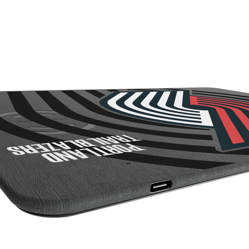 Portland Trail Blazers Monocolor Tilt 15-Watt Wireless Charger and Mouse Pad Port.Jpg