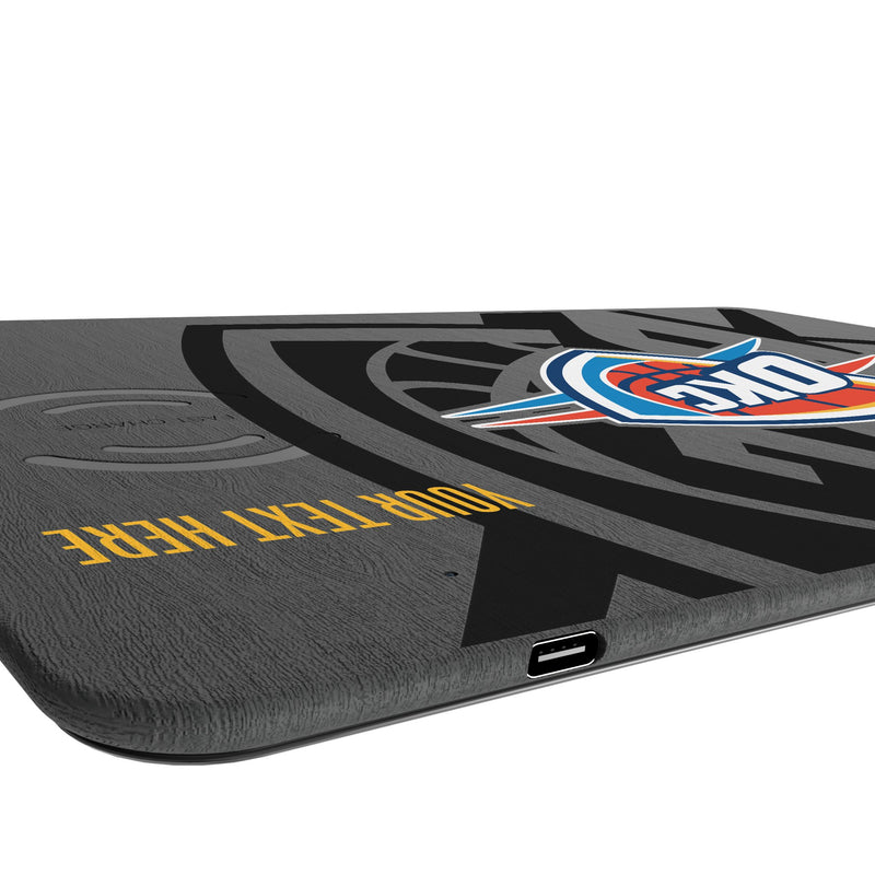 Oklahoma City Thunder Personalized Tilt 15-Watt Wireless Charger and Mouse Pad Port.Jpg