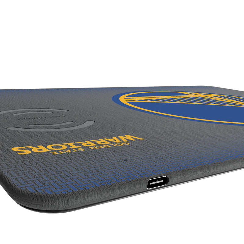 Golden State Warriors Linen 15-Watt Wireless Charger and Mouse Pad Port.Jpg