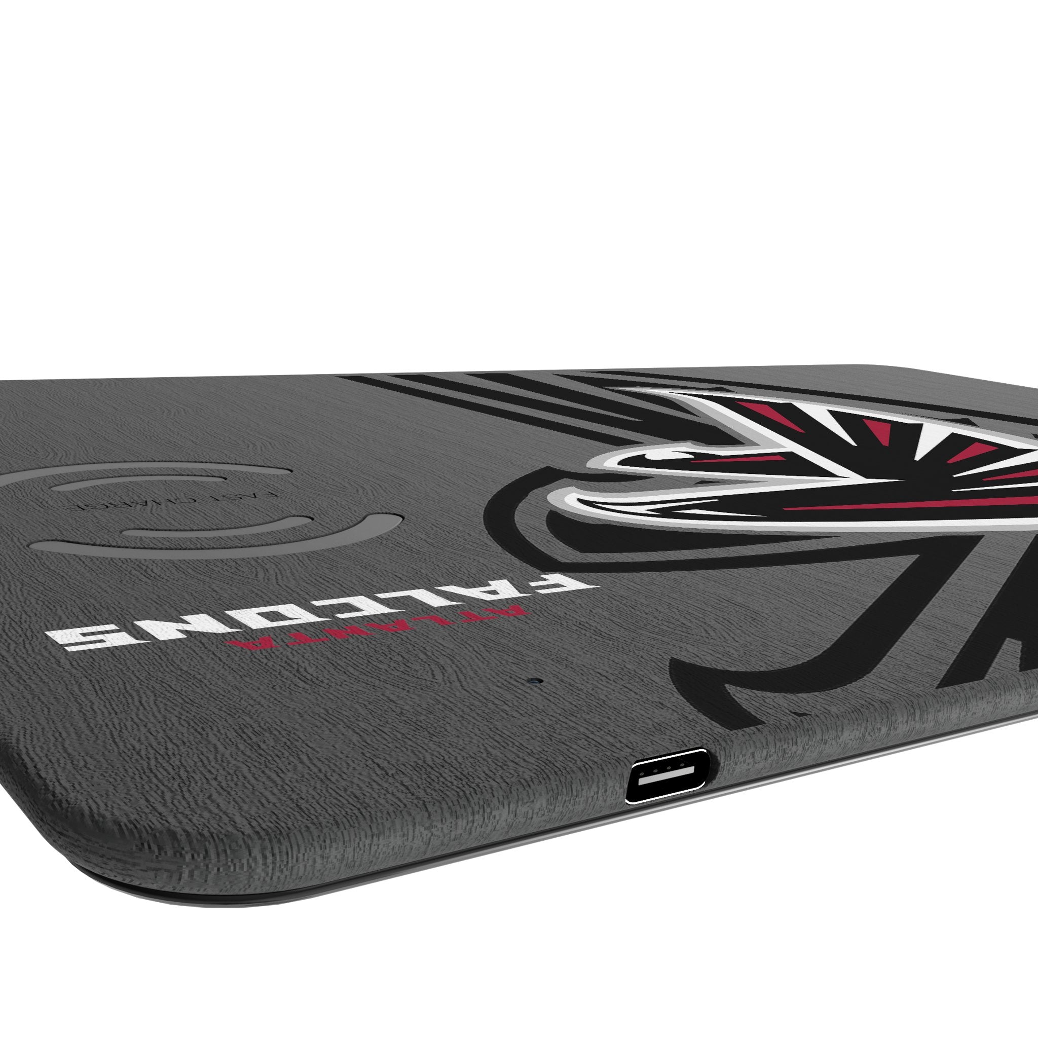 Atlanta Falcons Monocolor Tilt 15-Watt Wireless Charger and Mouse Pad Port.Jpg