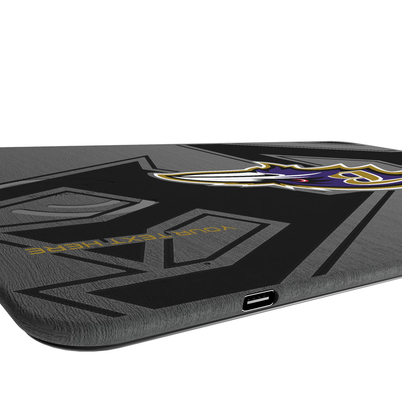 Baltimore Ravens Personalized Tilt 15-Watt Wireless Charger and Mouse Pad Port.Jpg