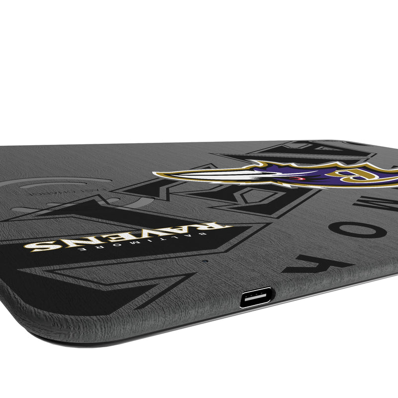 Baltimore Ravens Monocolor Tilt 15-Watt Wireless Charger and Mouse Pad Port.Jpg