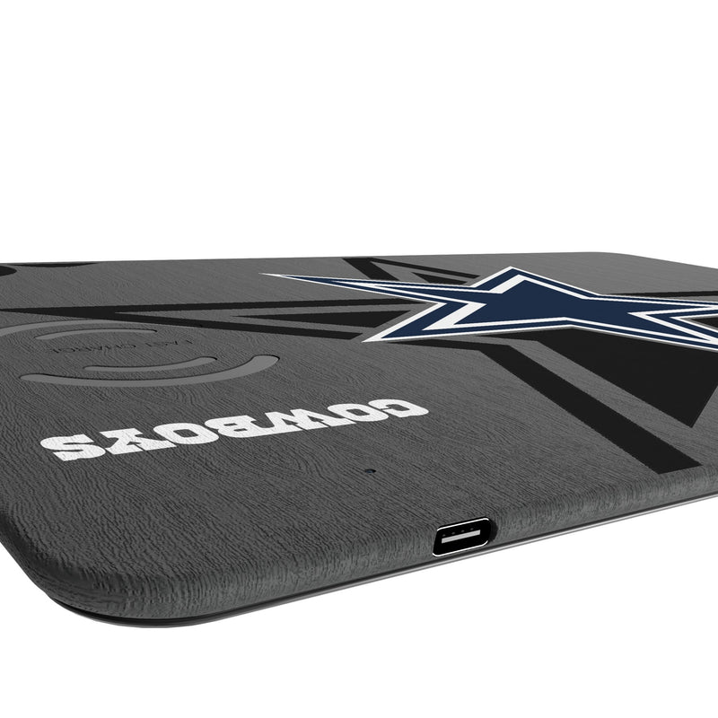 Dallas Cowboys Monocolor Tilt 15-Watt Wireless Charger and Mouse Pad Port.Jpg