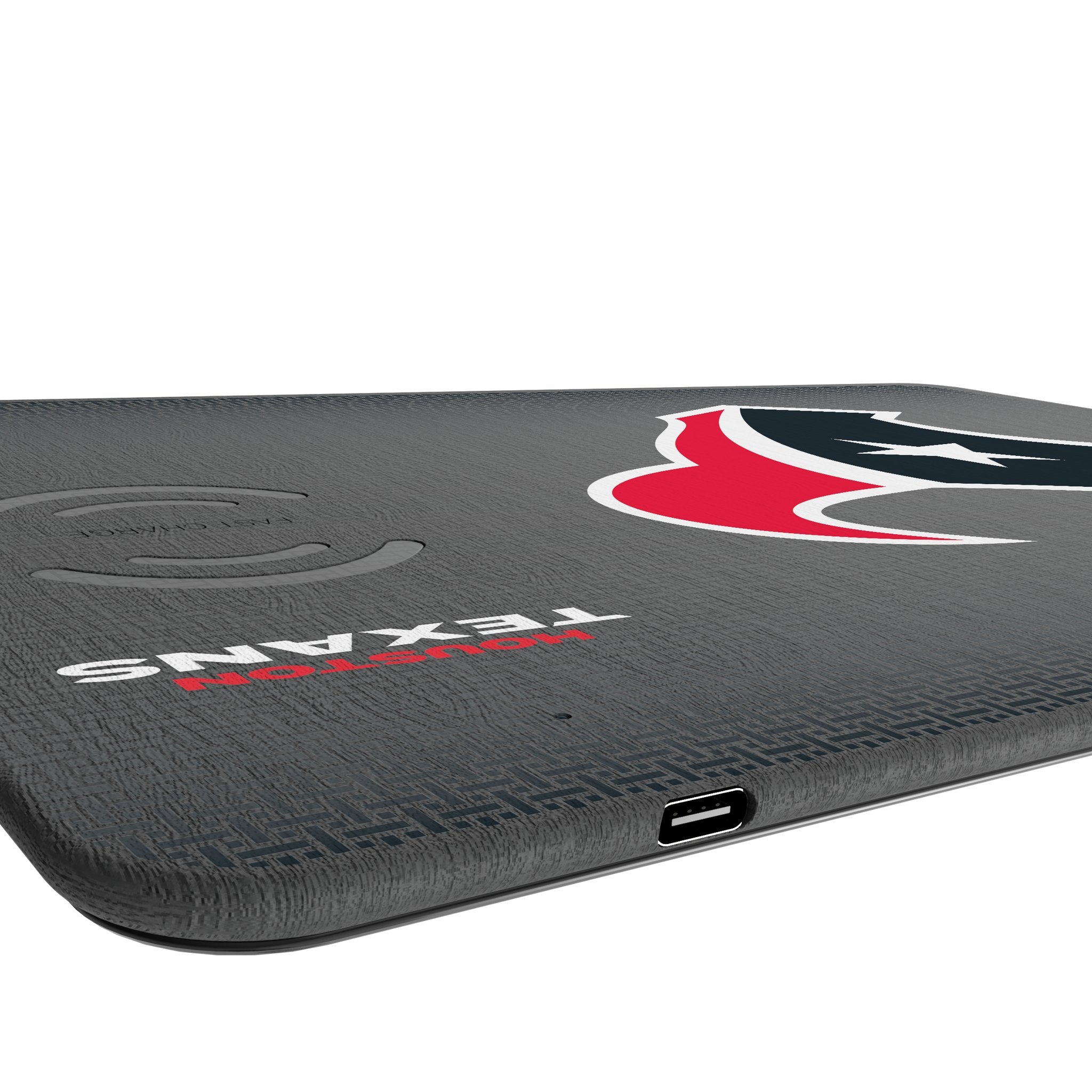 Houston Texans Linen 15-Watt Wireless Charger and Mouse Pad Port.Jpg