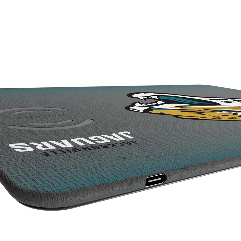 Jacksonville Jaguars Linen 15-Watt Wireless Charger and Mouse Pad Port.Jpg