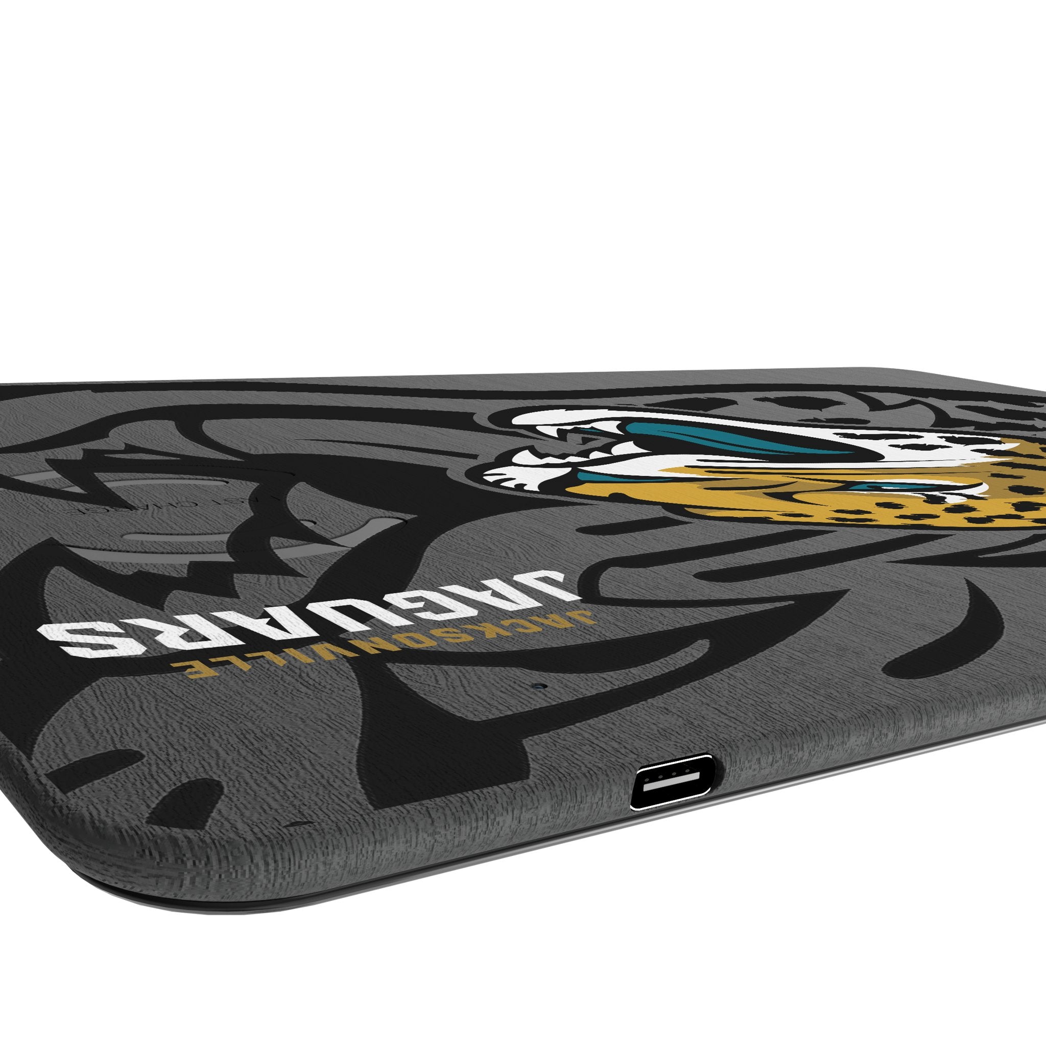 Jacksonville Jaguars Monocolor Tilt 15-Watt Wireless Charger and Mouse Pad Port.Jpg
