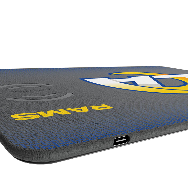 Los Angeles Rams Linen 15-Watt Wireless Charger and Mouse Pad Port.Jpg