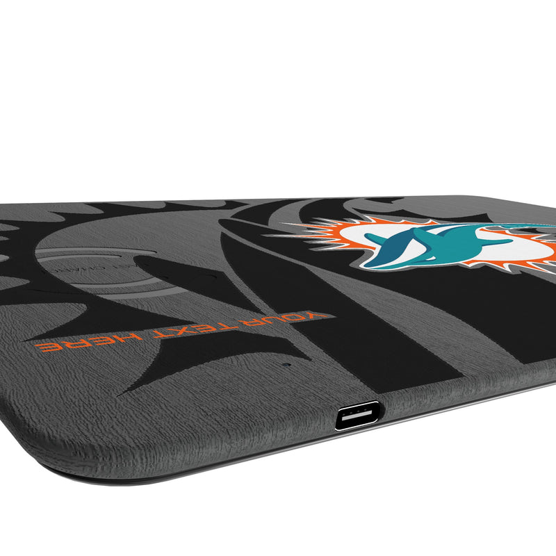 Miami Dolphins Personalized Tilt 15-Watt Wireless Charger and Mouse Pad Port.Jpg
