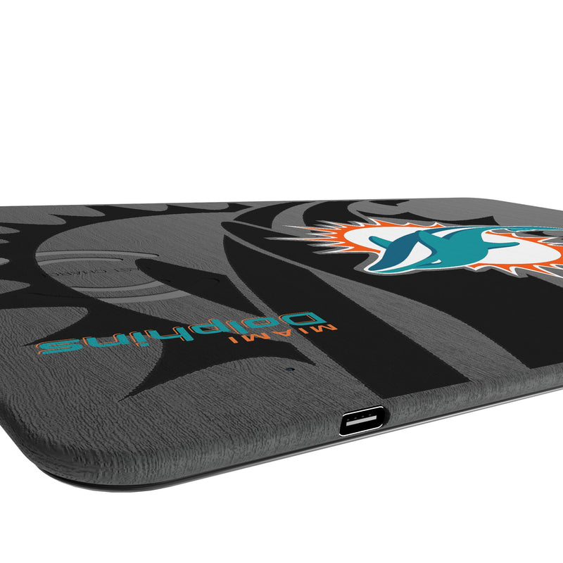 Miami Dolphins Monocolor Tilt 15-Watt Wireless Charger and Mouse Pad Port.Jpg