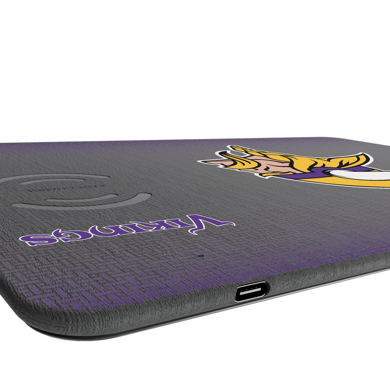 Minnesota Vikings Linen 15-Watt Wireless Charger and Mouse Pad Port.Jpg