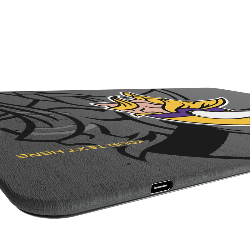 Minnesota Vikings Personalized Tilt 15-Watt Wireless Charger and Mouse Pad Port.Jpg