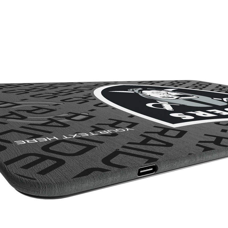 Las Vegas Raiders Personalized Tilt 15-Watt Wireless Charger and Mouse Pad Port.Jpg