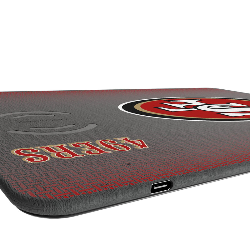 San Francisco 49ers Linen 15-Watt Wireless Charger and Mouse Pad Port.Jpg