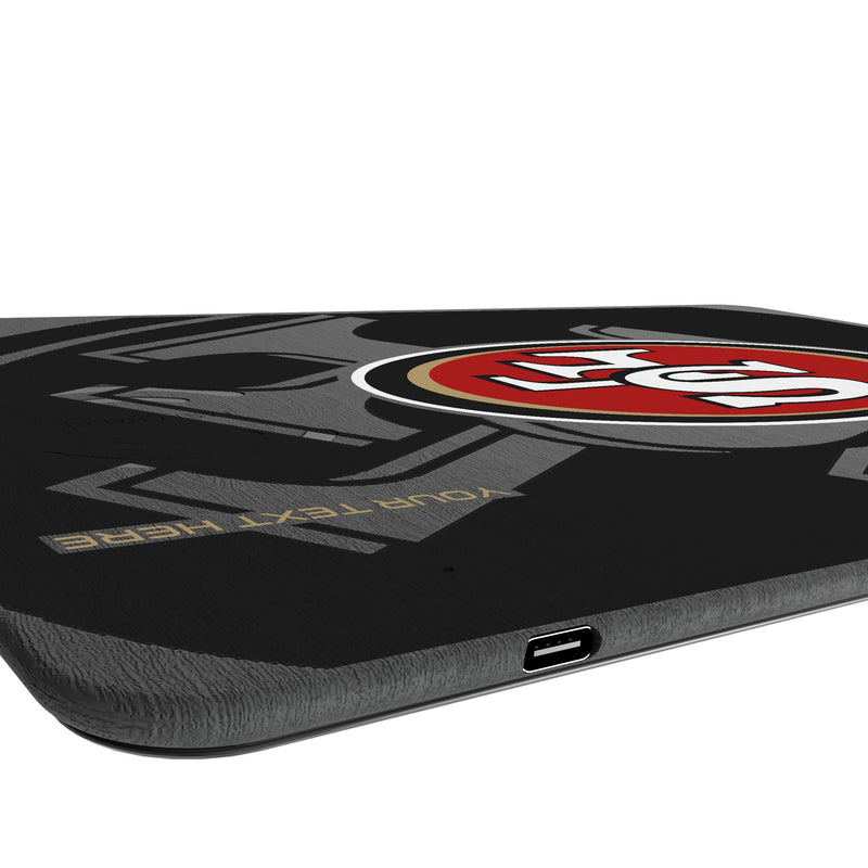 San Francisco 49ers Personalized Tilt 15-Watt Wireless Charger and Mouse Pad Port.Jpg