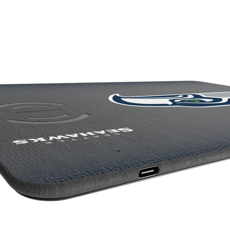 Seattle Seahawks Linen 15-Watt Wireless Charger and Mouse Pad Port.Jpg