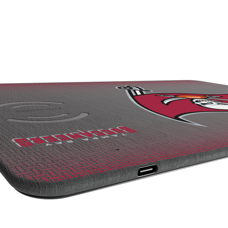 Tampa Bay Buccaneers Linen 15-Watt Wireless Charger and Mouse Pad Port.Jpg