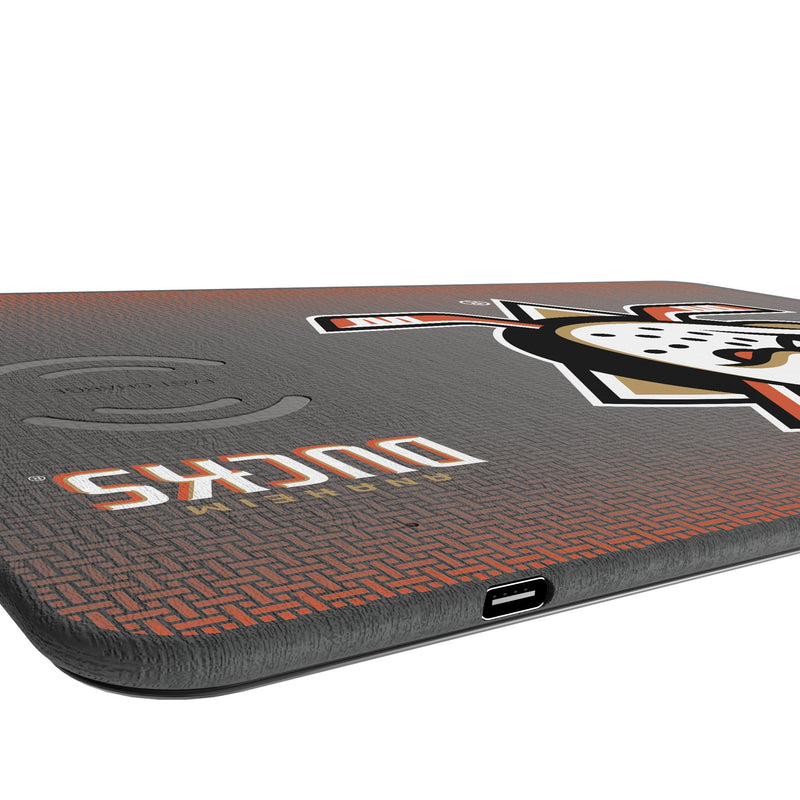 Anaheim Ducks Linen 15-Watt Wireless Charger and Mouse Pad Port.Jpg