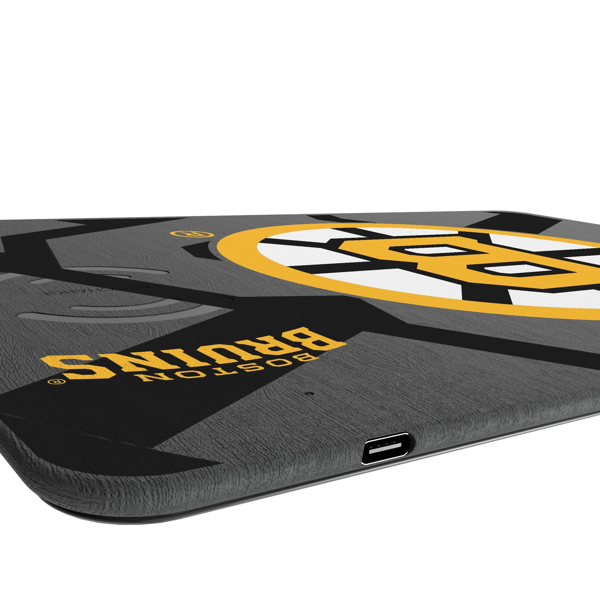 Boston Bruins Monocolor Tilt 15-Watt Wireless Charger and Mouse Pad Port.Jpg