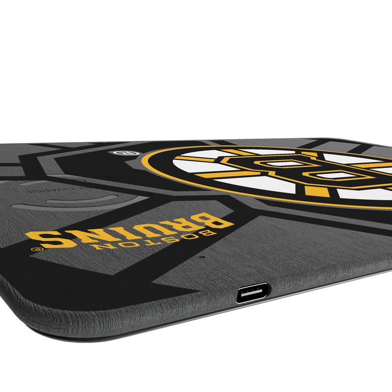 Boston Bruins Monocolor Tilt 15-Watt Wireless Charger and Mouse Pad Port.Jpg