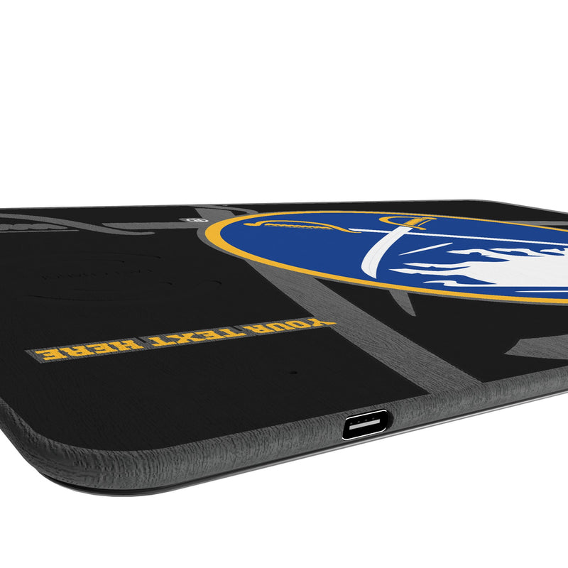 Buffalo Sabres Personalized Tilt 15-Watt Wireless Charger and Mouse Pad Port.Jpg