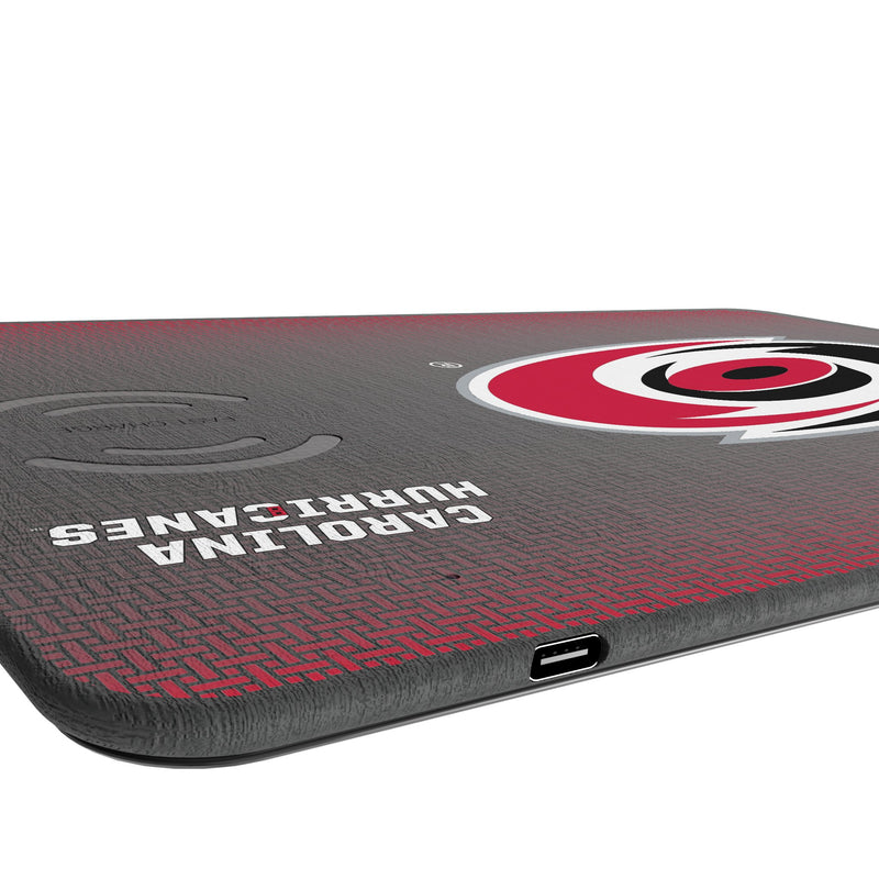 Carolina Hurricanes Linen 15-Watt Wireless Charger and Mouse Pad Port.Jpg