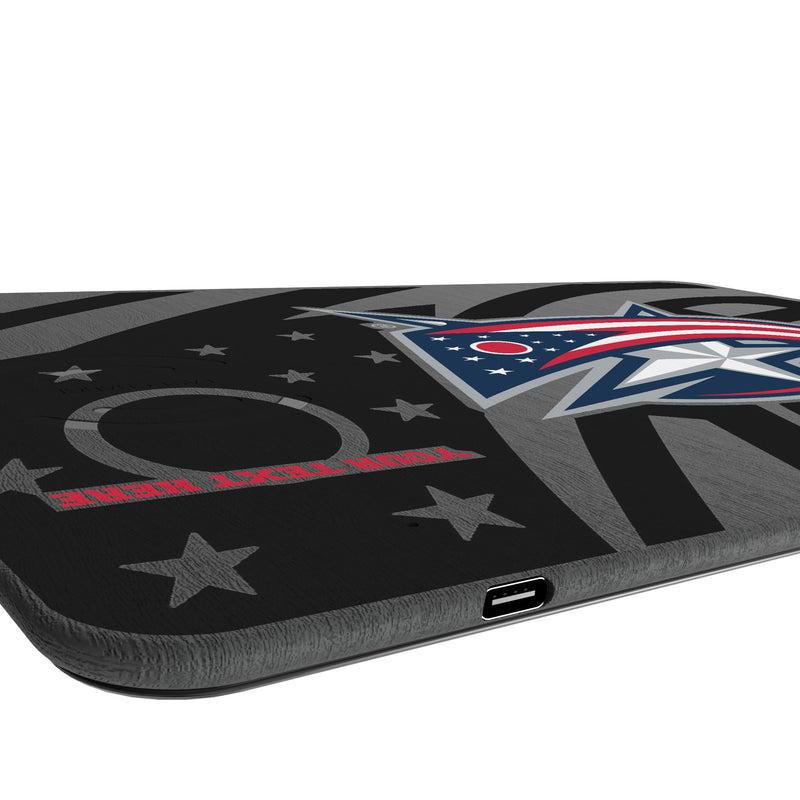 Columbus Blue Jackets Personalized Tilt 15-Watt Wireless Charger and Mouse Pad Port.Jpg