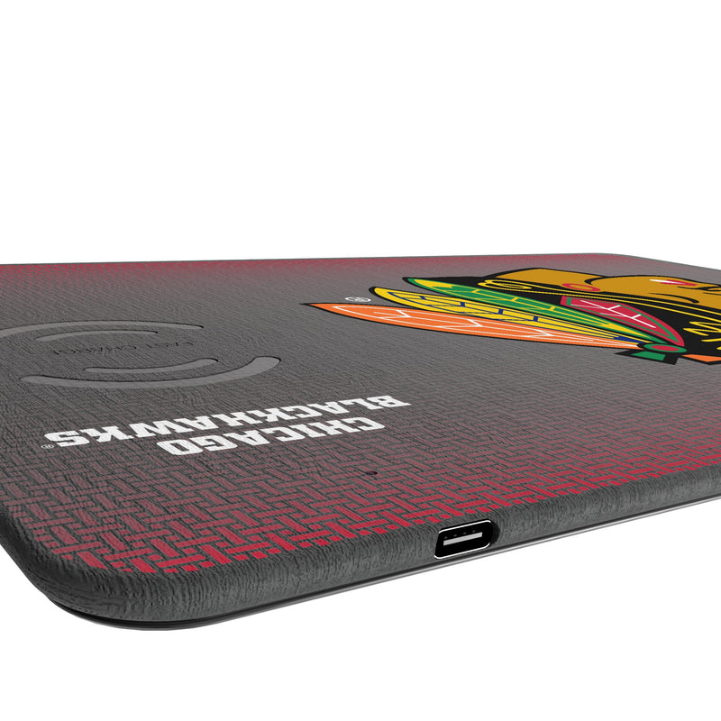 Chicago Blackhawks Linen 15-Watt Wireless Charger and Mouse Pad Port.Jpg