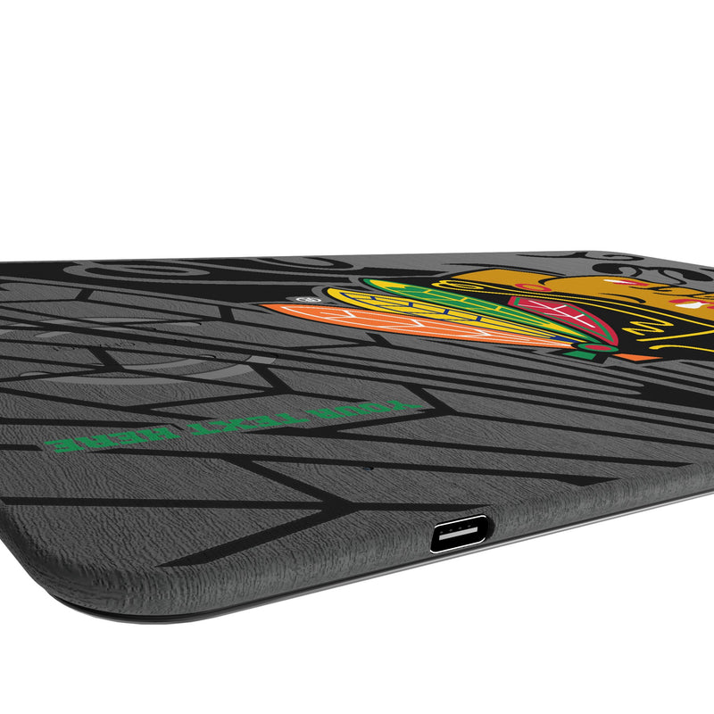 Chicago Blackhawks Personalized Tilt 15-Watt Wireless Charger and Mouse Pad Port.Jpg