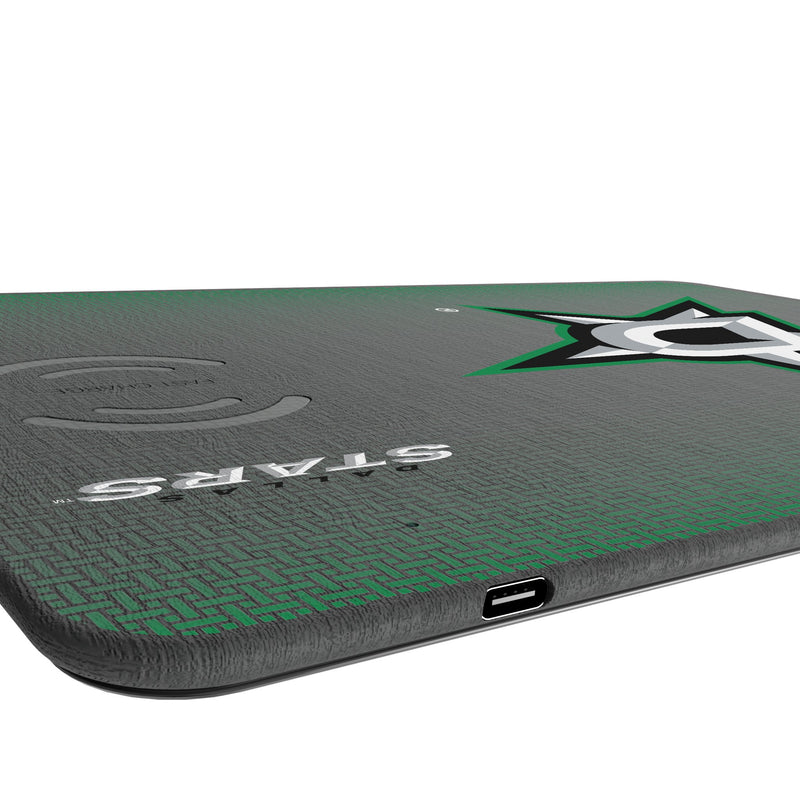 Dallas Stars Linen 15-Watt Wireless Charger and Mouse Pad Port.Jpg