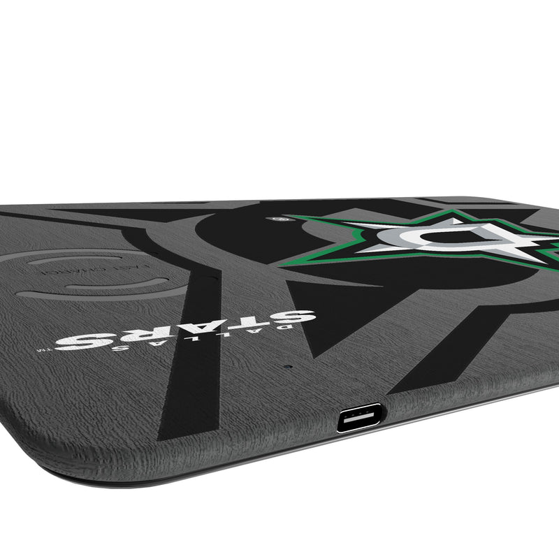 Dallas Stars Monocolor Tilt 15-Watt Wireless Charger and Mouse Pad Port.Jpg