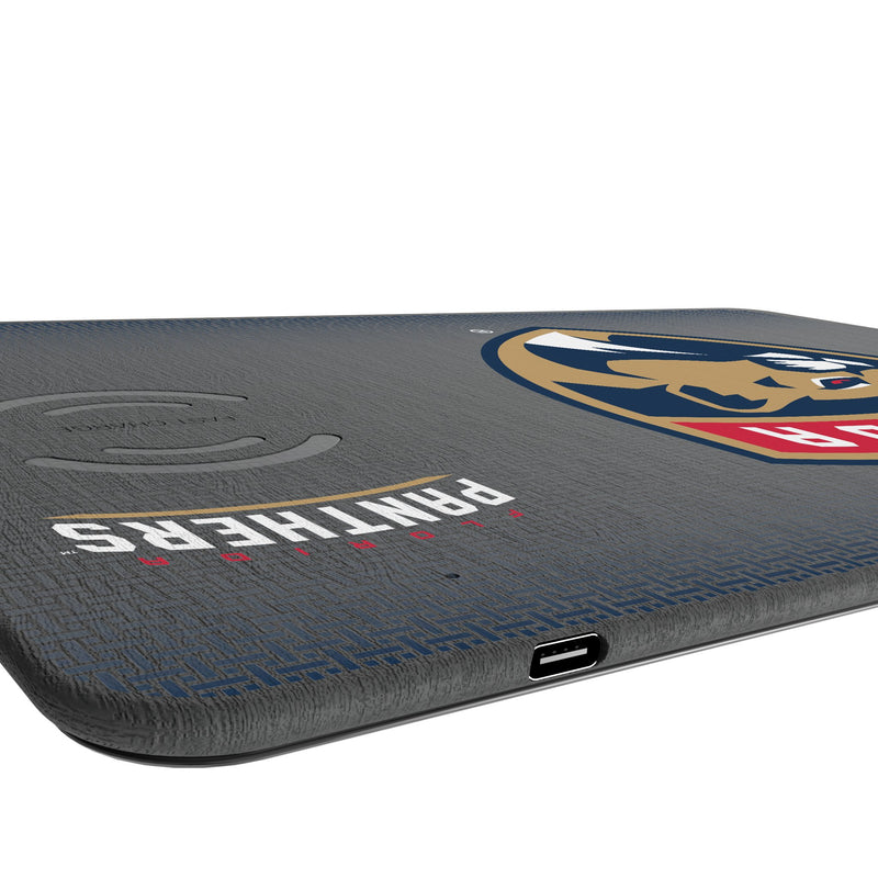 Florida Panthers Linen 15-Watt Wireless Charger and Mouse Pad Port.Jpg