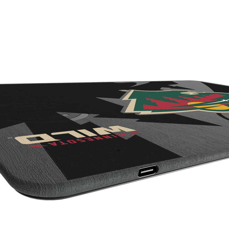 Minnesota Wild Monocolor Tilt 15-Watt Wireless Charger and Mouse Pad Port.Jpg