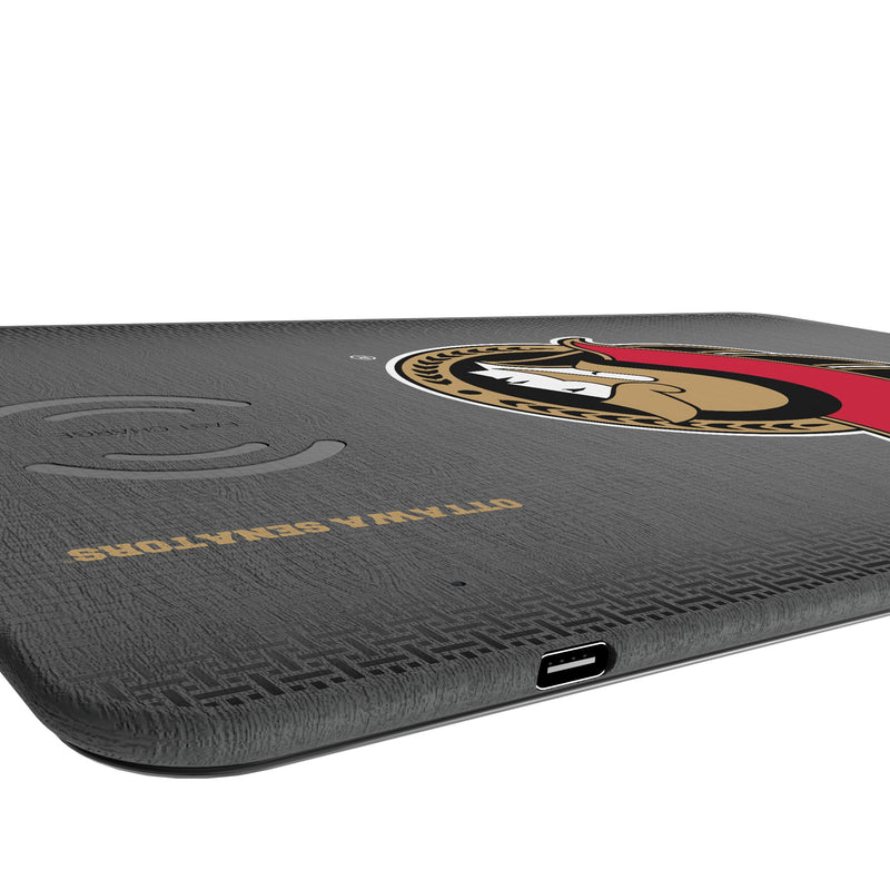 Ottawa Senators Linen 15-Watt Wireless Charger and Mouse Pad Port.Jpg