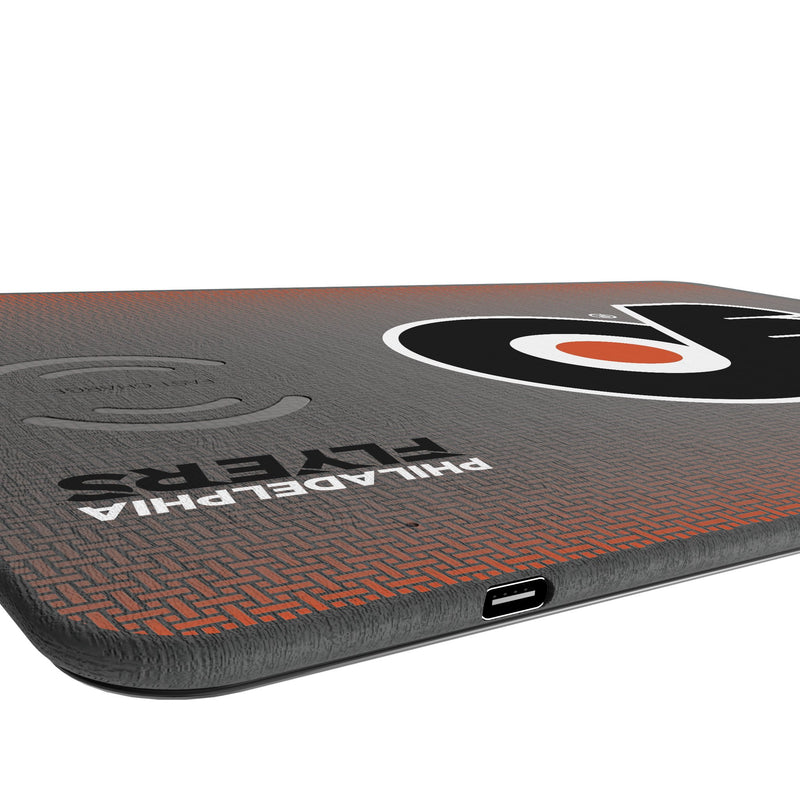 Philadelphia Flyers Linen 15-Watt Wireless Charger and Mouse Pad Port.Jpg