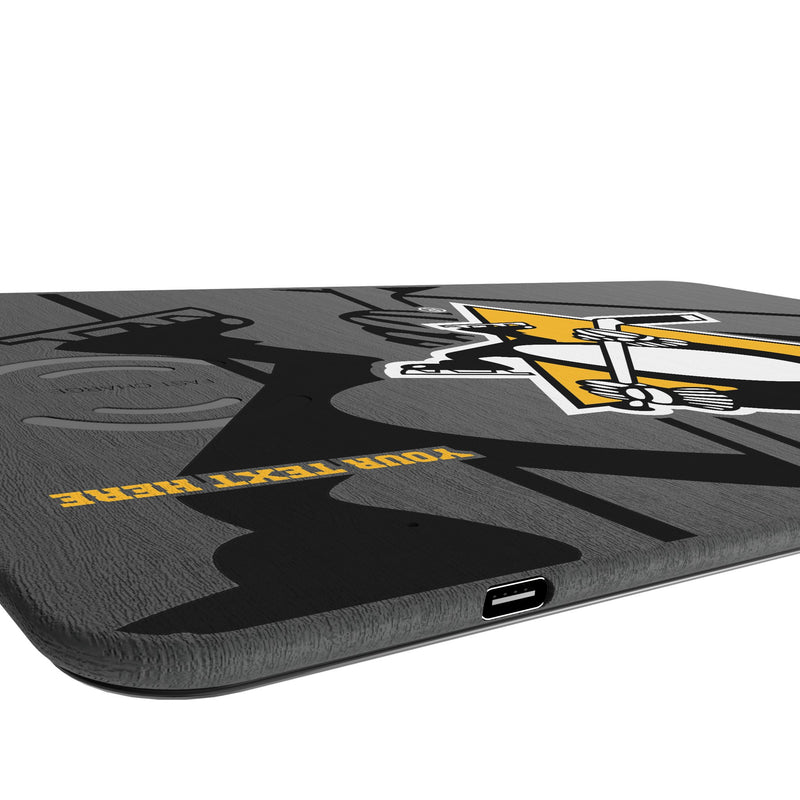 Pittsburgh Penguins Personalized Tilt 15-Watt Wireless Charger and Mouse Pad Port.Jpg