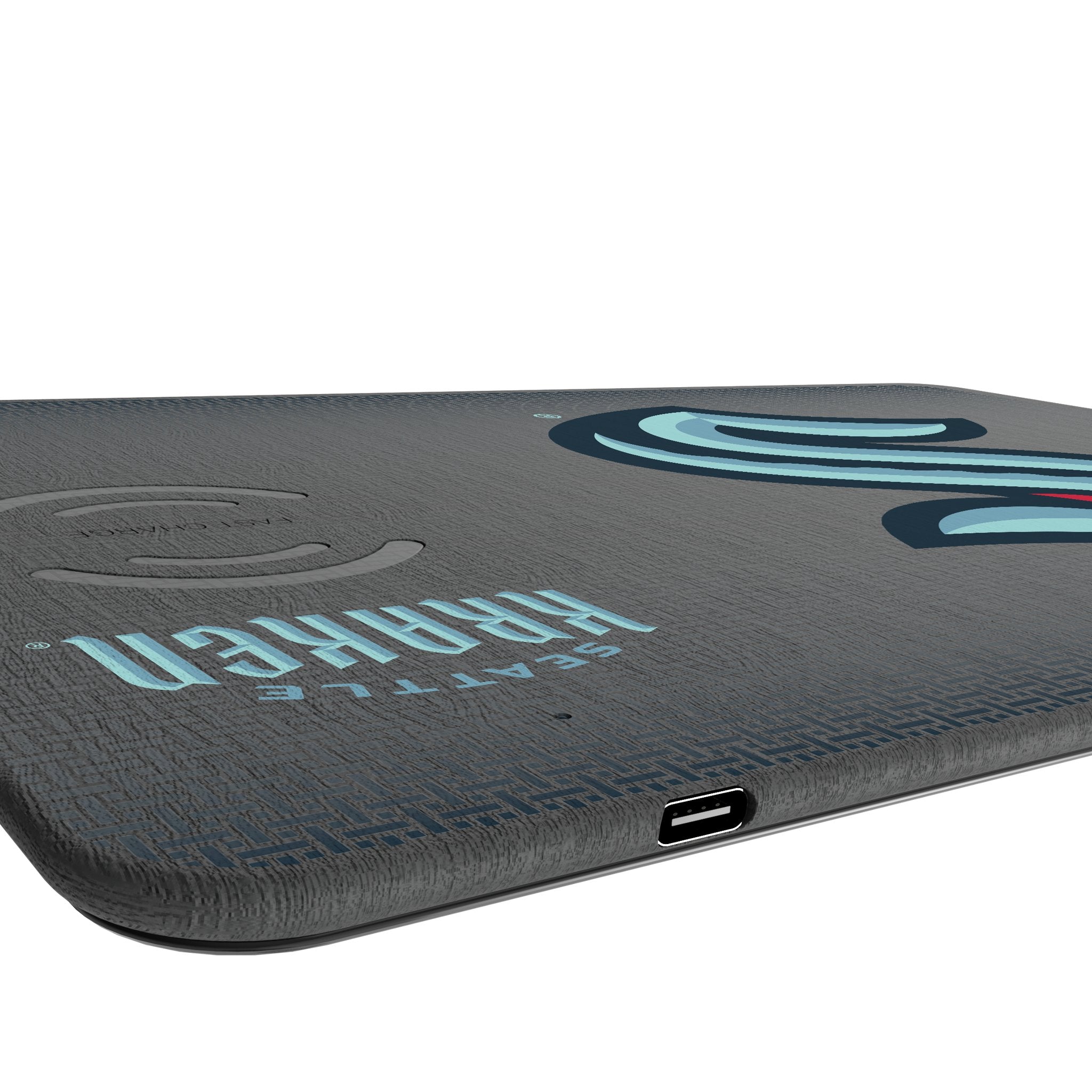 Seattle Kraken Linen 15-Watt Wireless Charger and Mouse Pad Port.Jpg