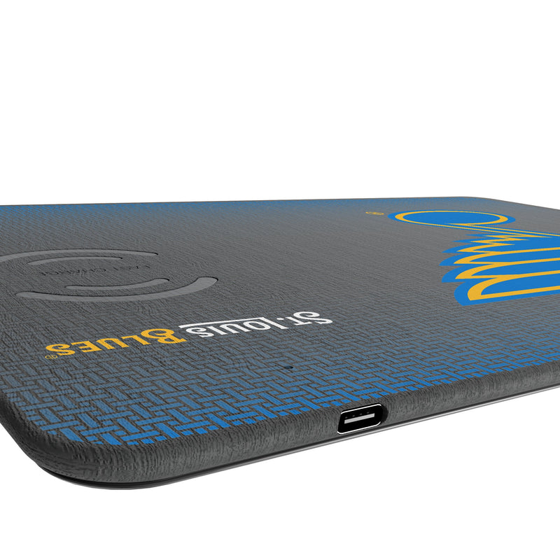 St. Louis Blues Linen 15-Watt Wireless Charger and Mouse Pad Port.Jpg