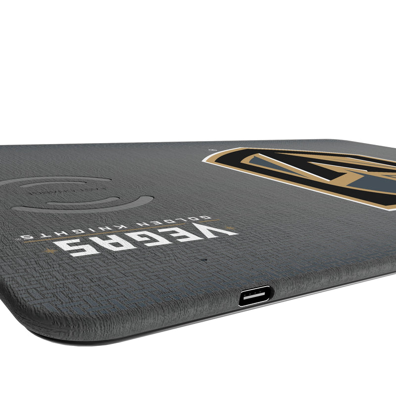 Vegas Golden Knights Linen 15-Watt Wireless Charger and Mouse Pad Port.Jpg