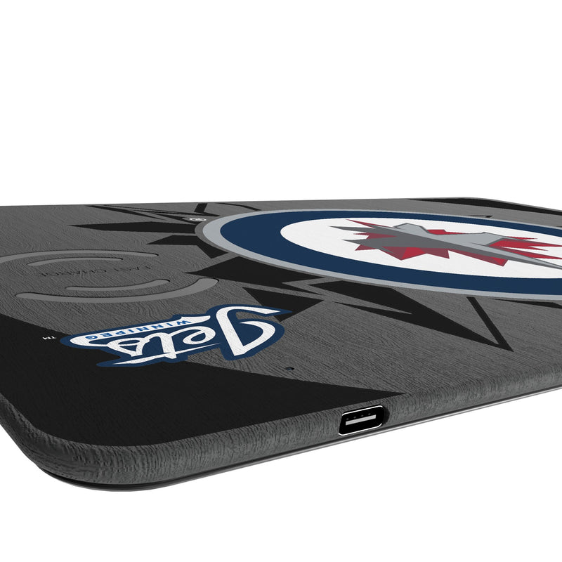 Winnipeg Jets Monocolor Tilt 15-Watt Wireless Charger and Mouse Pad Port.Jpg