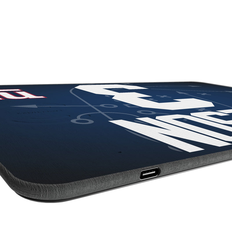 Russell Wilson New York Giants 3 Game Tactic 15-Watt Wireless Charger and Mouse Pad Port.Jpg