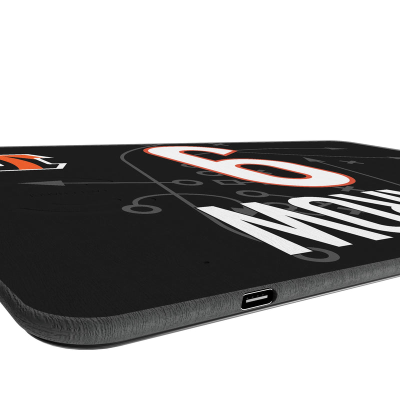 Joe Burrow Cincinnati Bengals 9 Game Tactic 15-Watt Wireless Charger and Mouse Pad Port.Jpg