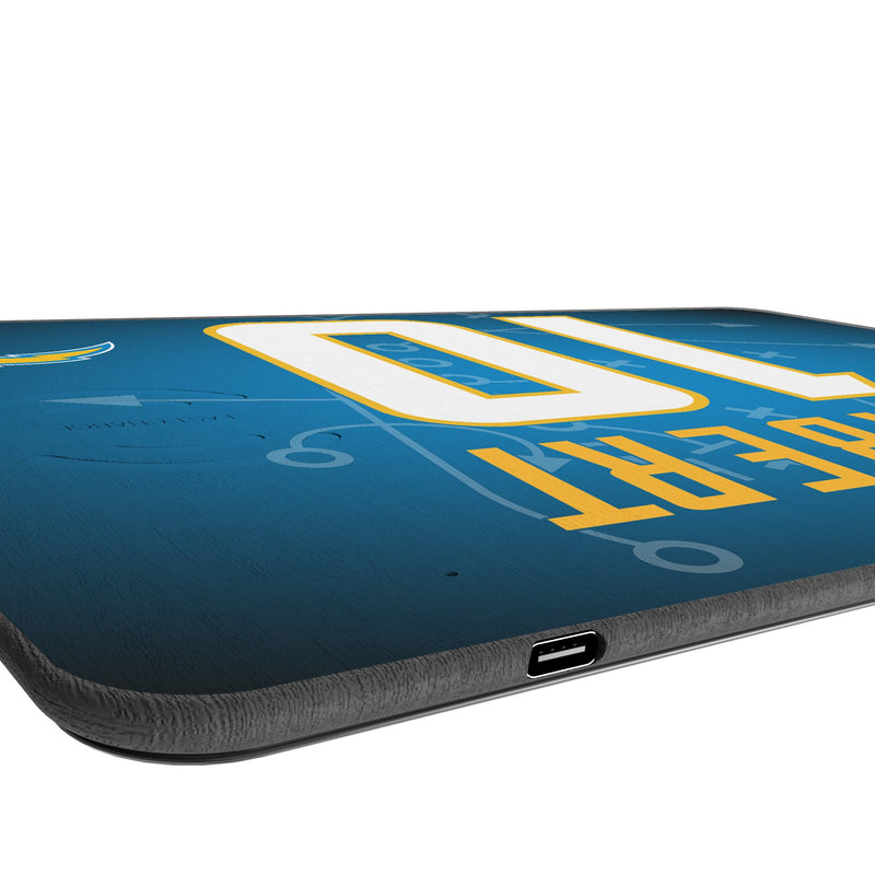 Justin Herbert Los Angeles Chargers 10 Game Tactic 15-Watt Wireless Charger and Mouse Pad Port.Jpg