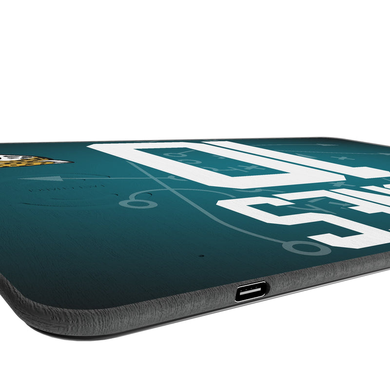 Mac Jones Jacksonville Jaguars 10 Game Tactic 15-Watt Wireless Charger and Mouse Pad Port.Jpg