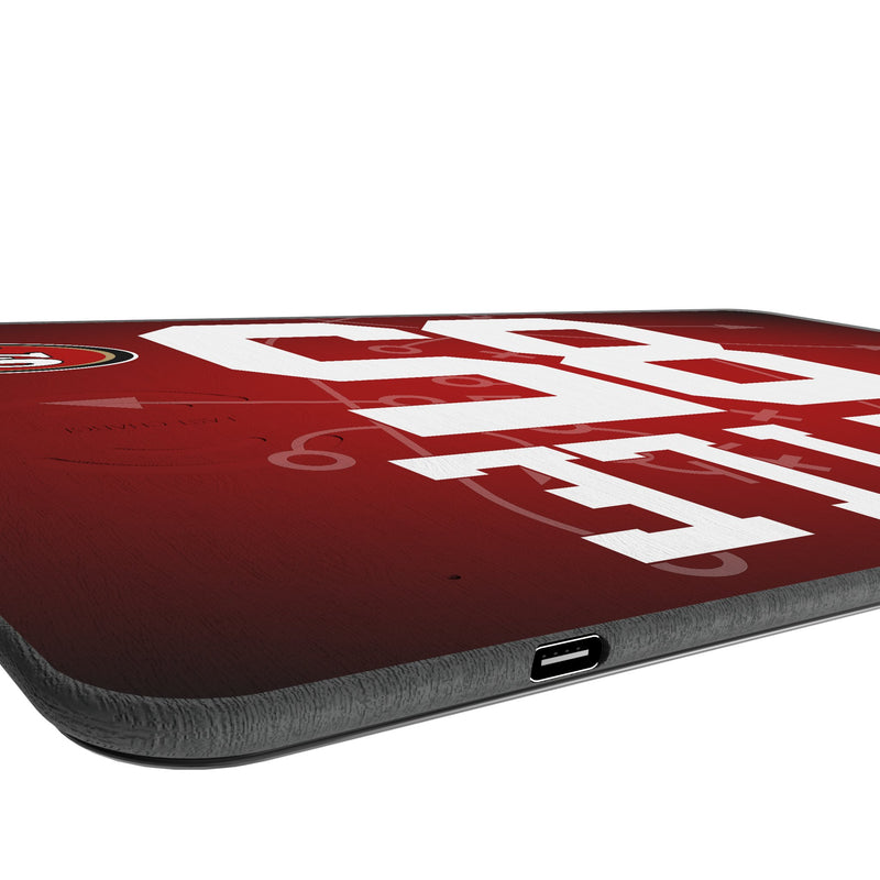 George Kittle San Francisco 49ers 85 Game Tactic 15-Watt Wireless Charger and Mouse Pad Port.Jpg